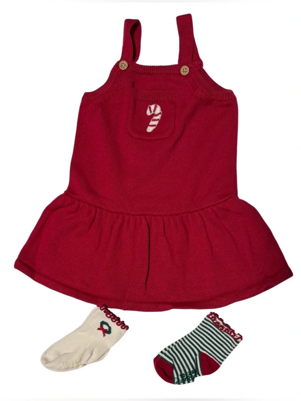 Carter’s Baby Girl 12M Fall Holiday Outfit Bundle Red Knit Dress & Bodysuit